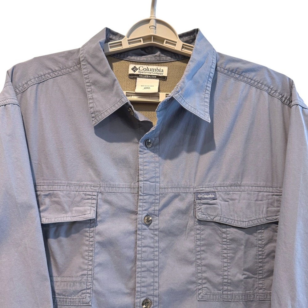 Columbia Mens XLT‎ Tall Button Up Shirt Short Sleeve Fishing Hiking Outdoors